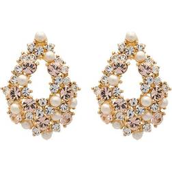 Lily and Rose Alice Earrings - Gold/Pearls/Pink/Transparent