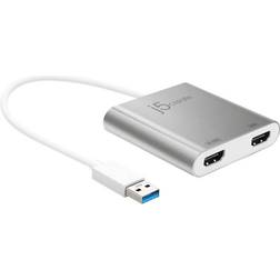 j5create USB A 3.0 - 2xHDMI Adapter M-F 0.2m