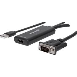 Manhattan VGA/USB A-HDMI M-F 2ft
