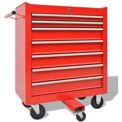 vidaXL Carrito De Herramientas 1125 Herramientas Acero Rojo