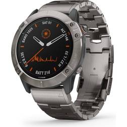 Garmin Fenix 6X Pro Solar Titanium with Titanium Bracelet