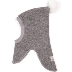 Huttelihut Pompom Elefanthue Alpaca - Light Grey/White (3109LGW)