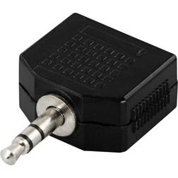 Deltaco 3.5mm-2x3.5mm M-F Adapter