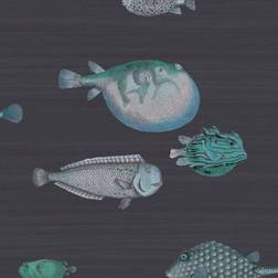 Cole & Son Acquario Designtapete von and Tiefseeblau blu