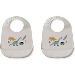 Liewood Tilda Hagesmæk i Silikone Bib 2-pack Dino Mix