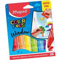 Maped Color'Peps Window Felt Tip Pens 6 Pack