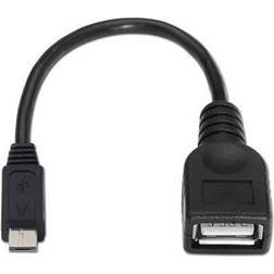 Nanocable OTG USB A-USB Micro-A M-F 2.0 0.2m