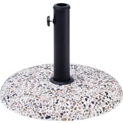 Beliani Pied De Parasol Rond En Béton Blanc Diamètre 47 cm Structure Solide Et Stable De 21 Kg 21kg