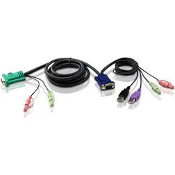 Aten VGA/2x3.5mm-VGA/2USB A/2x3.5mm 3m