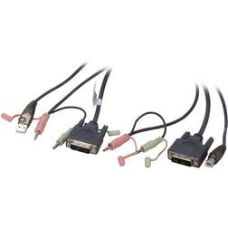 IOGEAR USB A/2x3.5mm/DVI-D SIngle Link-USB B/2x3.5mm/DVI-D SIngle Link 1.8m