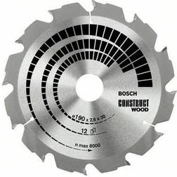 Bosch Accessories Construct Wood 2608640632 Lama circolare in metallo duro 180 x 30 x 2.6 mm Numero di denti: 12 1 pz