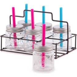 - Glass Jar with Straw 6cl 6pcs