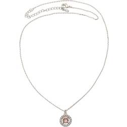 Lily and Rose Miss Miranda Vintage Rose Necklace - Silver/Transparent/Pink