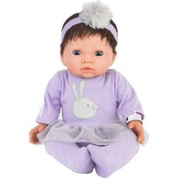 Tiny Treasures Doll Dark Hair in Purple Dress 45cm