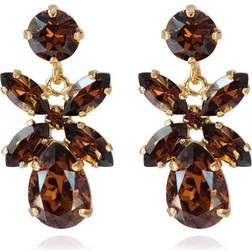Caroline Svedbom Mini Dione Earrings - Gold/Smoked Topaz