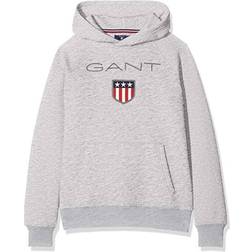 Gant Teen Boys Shield Hoodie - Light Grey Melange (906652)