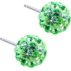 Blomdahl Ball Earrings - Silver/Green