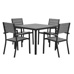 Beliani Prato Juego de comedor de patio, 1 Mesa incl. 4 Sillas