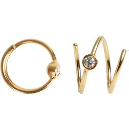 Stine A Big Dot Curl Left Earrings - Gold/Transparent