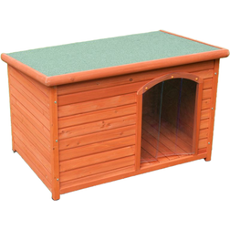Zooplus Woody Hundehus med fladt tag og plast-dr - Str L