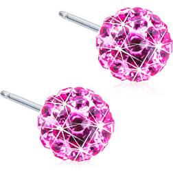 Blomdahl Crystal Ball Earrings - Silver/Rose