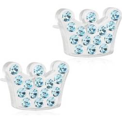 Blomdahl Brilliance Princess Earrings - White/Blue
