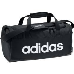 Adidas Linear Logo Duffle Bag - Black/Black/White