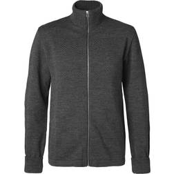 Mads Nørgaard Wool Klemens Zip Knit Cardigan - Charcoal Melange