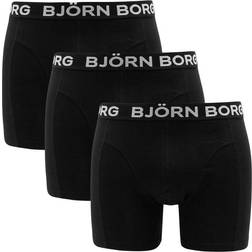 Björn Borg Solid Cotton Stretch Shorts 3-pack - Black