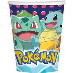 Amscan 8 papieren bekers Pokemon, 250ml