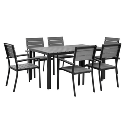 Beliani Como Juego de comedor de patio, 1 Mesa incl. 6 Sillas