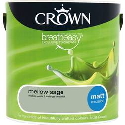 Crown Breatheasy Wall Paint, Ceiling Paint Mellow Sage,Gentle Olive 2.5L