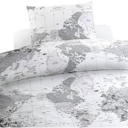 Borganäs Big World Påslakan Grå (210x150cm)