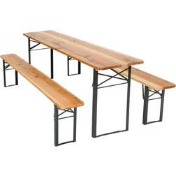 tectake Table & Bench Sets Juego de comedor de patio, 1 Mesa incl. 2 Sofás