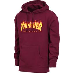 Thrasher Magazine Flame Logo Hood Sweatshirt - Dark Wine