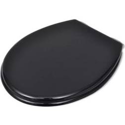 vidaXL Toiletbril Soft-close Simpel Ontwerp MDF Zwart