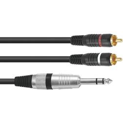 Omnitronic 2RCA-6.3mm 1.5m