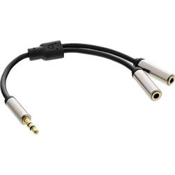 InLine Basic Slim 3.5mm-2x3.5mm M-F 0.2m