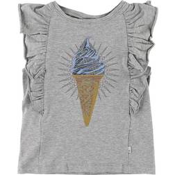 Wheat Glitter Ice Cream T-shirt - Soft Melange Grey