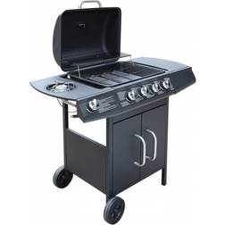 vidaXL Barbacoa Grill De Gas 4+1 Quemadores Negra