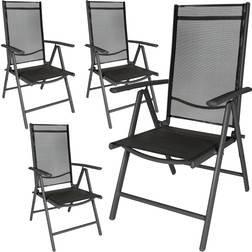 tectake Lot de 4 Chaises De Jardin Pliantes En Aluminium - Gris Anthracite Chaise de jardin pour repas