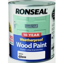 Ronseal 10 Year Weatherproof Wood Paint White 0.75L