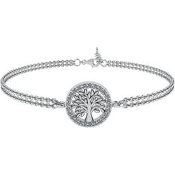 Smykkekæden Tree of Life Silver Bracelet - Silver/Transparent