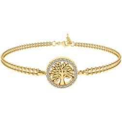 Smykkekæden Tree of Life Bracelet - Gold/Transparent