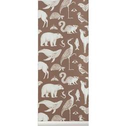 Ferm Living Tapetti Katie Scott Animals, ruskea