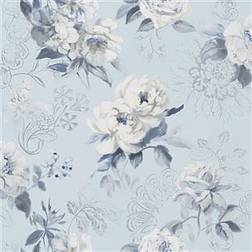 Designers Guild Blumen Tapete Victorine von Cornflower blu/blu chiaro