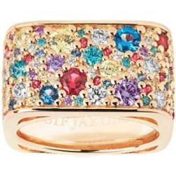 Sif Jakobs Novara Quadrato Ring - Gold/Multicolour