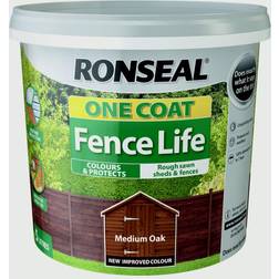 Ronseal One Coat Fence Life Wood Paint Brown 5L