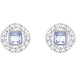 Swarovski Angelic Square Pierced Earrings - Silver/Blue