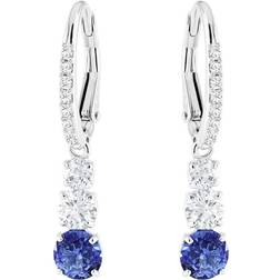 Swarovski Attract Trilogy Earrings - Silver/Blue/Transparent